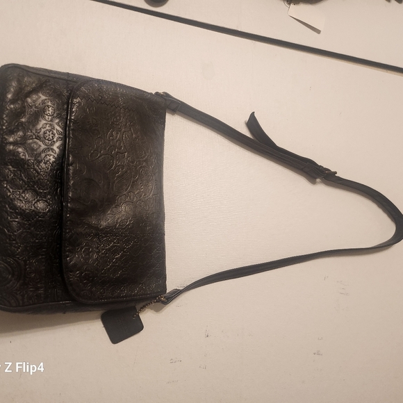 Vintage Rare Liz Claiborne Spruce Green Paisley Embossed Shoulder Bag - Picture 14 of 17